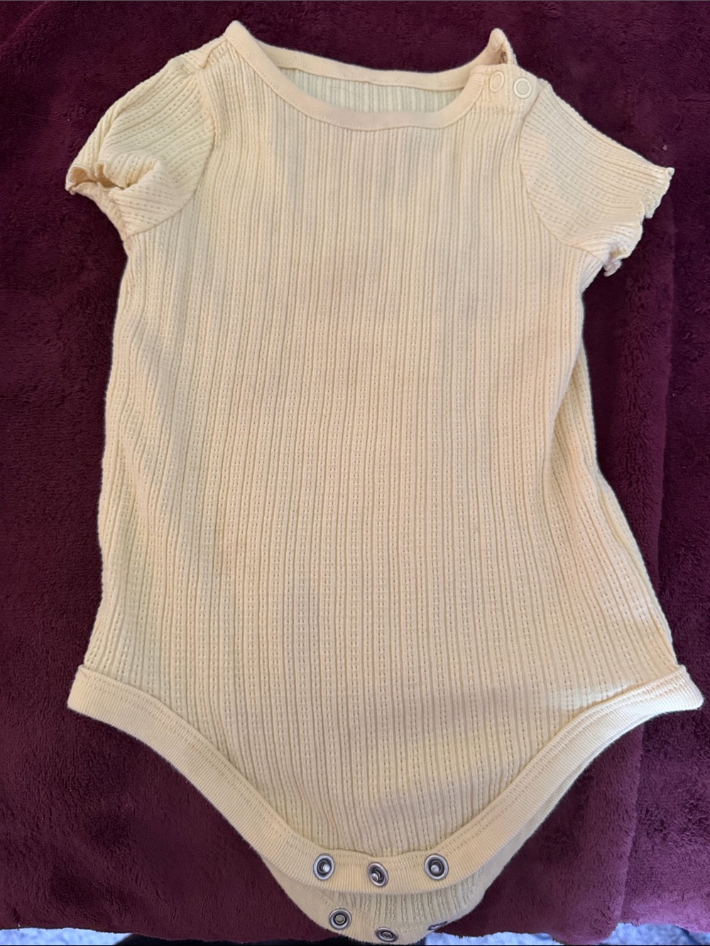 Garanimals Cream Ribbed Short-Sleeve Baby Bodysuit